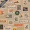 Postage Stamps Canvas in Natural Unbleached (rp802-na5ucm) | Bon Voyage | Rifle Paper Co | Cotton+Steel